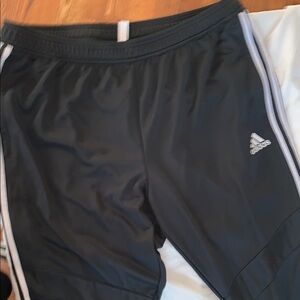 Adidas Black Sweatpants with Three-Stripe Design